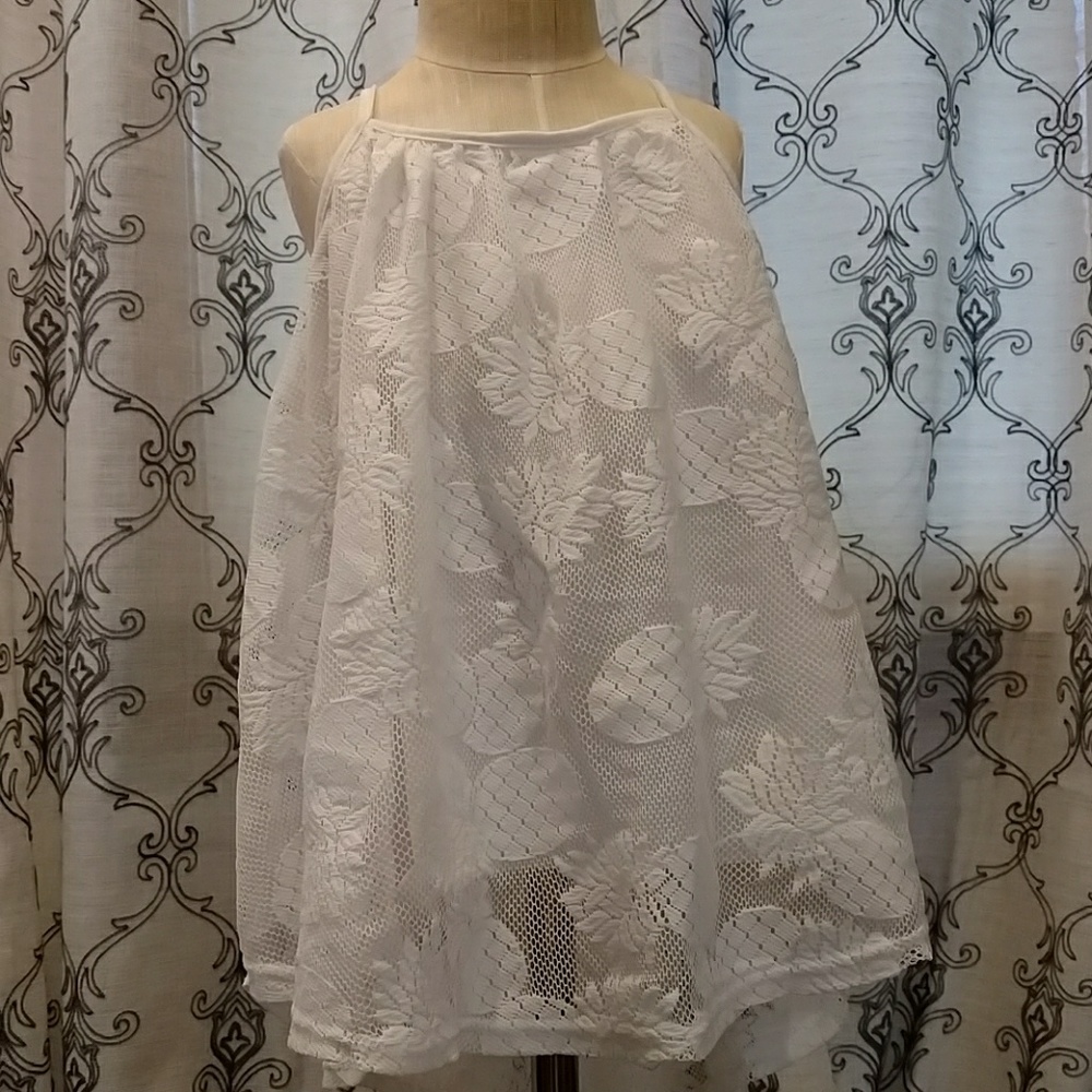Pineapple lace tank top